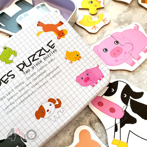 Double Piece Puzzle In a Tin - Farm Animals