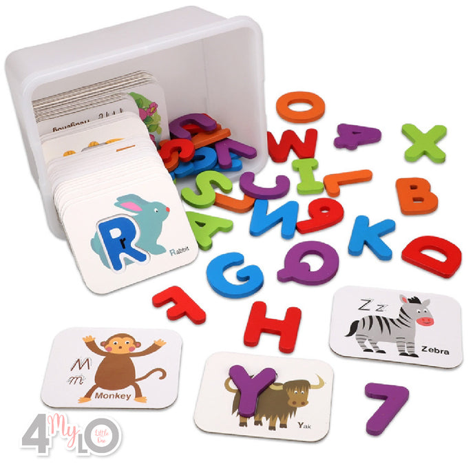 Alphabet Flash Cards with 3D Blocks