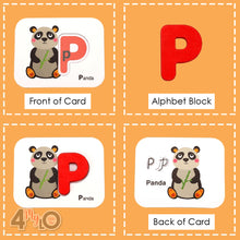 Load image into Gallery viewer, Alphabet Flash Cards with 3D Blocks
