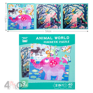 2-In-1 Magnetic Puzzle Book - Animal