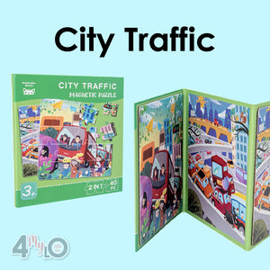 2-In-1 Magnetic Puzzle Book - Traffic
