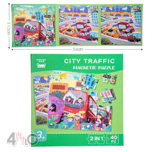 Load image into Gallery viewer, 2-In-1 Magnetic Puzzle Book - Traffic
